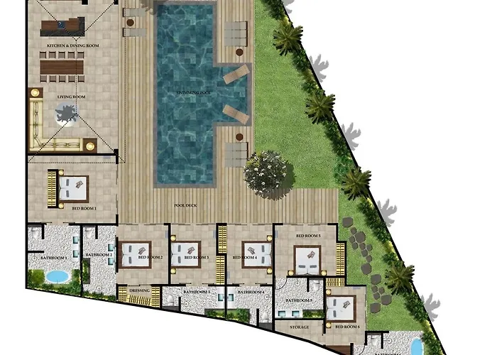 ヴィラ Stunning 6 Bedroom Villa Only 400M To The Beach *